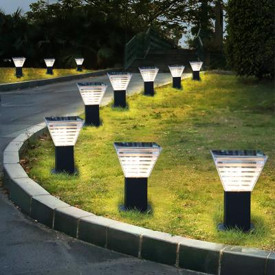 Outdoor Solar Gate Light 5W Solar Powered square Lawn Lamp Villa Landscape Pillar Post LED Solar Garden Light