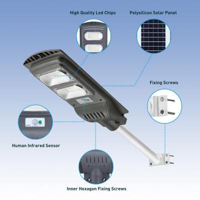 wholesale Solar Street Lamp High Lumen Induction Motion Sensor Waterproof Integrated Outdoor Luminaria Road Led Garden Solar Street Lights