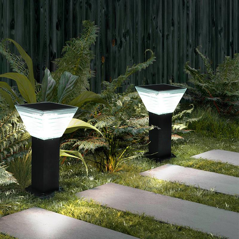 Factory Wholesale Modern Pillar Lawn Panel Lights Outdoor Waterproof LED Landscape Lighting Solar Garden Lights