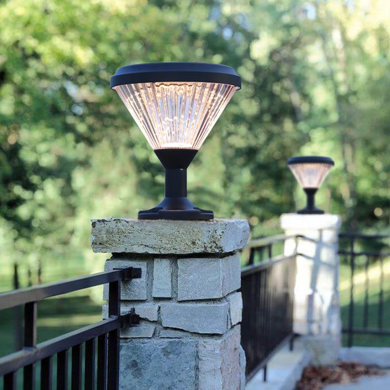 Remote Control Outdoor Waterproof Solar Garden Light Fixtures All In One Gate Post Led Pillar Gate Light supplier