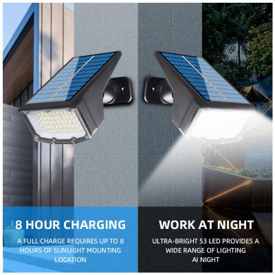 3 lighting Mode Wireless Solar Powered Outdoor Wall Light Spotlight
