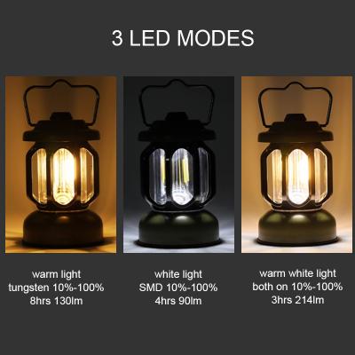 USB rechargeable retro camping light multi-functional portable emergency lighting outdoor high-power tent lamp