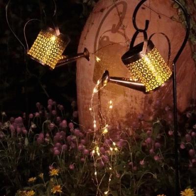 Solar led String Light Enchanted Watering Can Light Waterproof Garden Decor Metal Retro Lamp