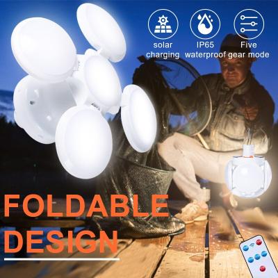 Solar Outdoor Folding Light Portable USB Rechargeable LED Bulb Search Lights Camping Torch Emergency Lamp
