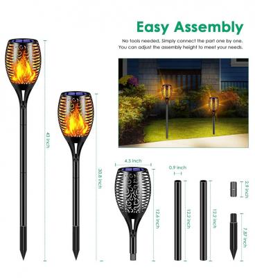 OEM Amazon led Solar Flame Torch Light Flickering Waterproof Garden Decor Landscape Lawn Lamp