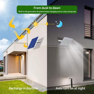 800W Bright Outdoor Led Solar Spotlights IP65 with remote control